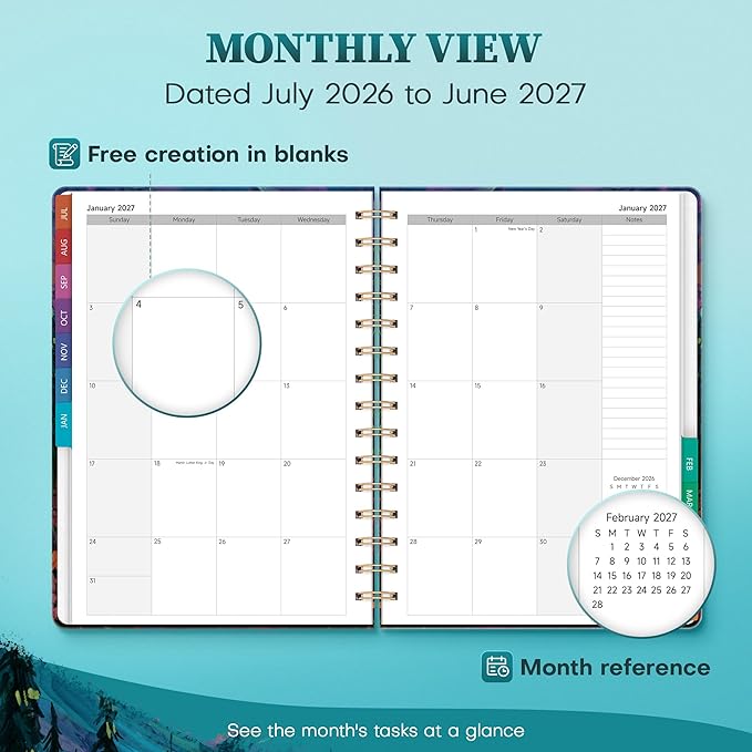 Planner 2026-2027 Weekly & Monthly Academic Planner, 6" x 8.3"