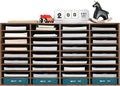 EasyPAG Wooden Literature Organizer with Adjustable Shelves, 36 Compartments Office Paper Organizer Storage 18000 Sheets Letter Size Paper, Student Mailbox for Classroom, Archaize