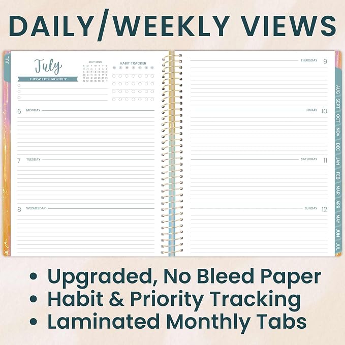 bloom daily planners 2026-2027 Planner (8.5” x 11") 13 Month Academic Year Organizer (July 2026 - July 2027) - Weekly & Monthly Agenda Book with Stickers & Tabs - Creating a Life I Love