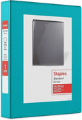 Staples Mini View Binder, 1-Inch 3-Ring, Compact Size, Holds Up to 175 Sheets, Teal, for Notes, School & Projects