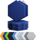 Amantech 12 Pack Acoustic Panels Self Adhesive Sound Proof Foam, High Density Sound Acoustic Panel, 12X10.23X0.4 Inch Hexagon Panels in Home, Office, Reccording Room, Studio,and more(Telecom Blue)
