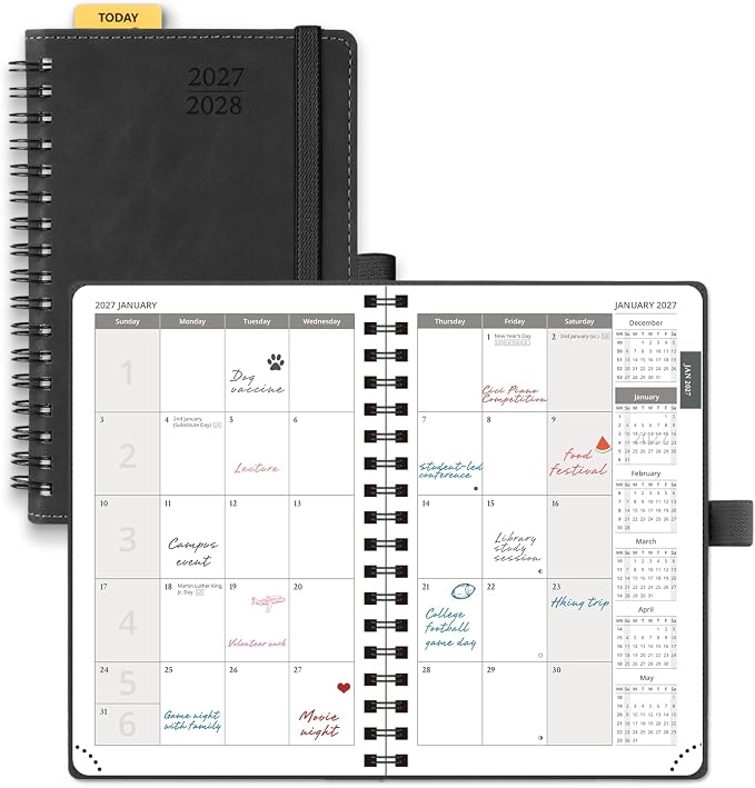 POPRUN Monthly Planner 2027-2028 (Jan.27-Jun.28),4.5"x6.25" Pocket Calendar