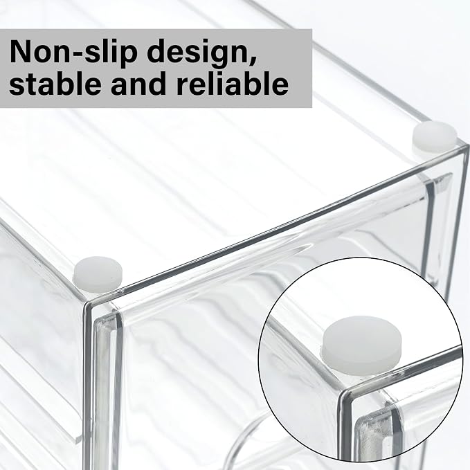 Prsildan Hair Accessories Organizer Acrylic Drawer with 5 Small Drawers | Clear, For Bathroom Vanity Office Desk, Jewelry Makeup Storage