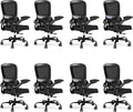 TRALT Office Chair - Ergonomic Desk Chair with Adjustable Lumbar Support, Mesh Computer Chair, Executive Chairs for Home Office Comfortable Lumbar Support Black Pack of 8