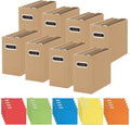 Oterri 8 Pack Brown File Organizer, Small Storage Box and 25 Pack Hanging File Folders