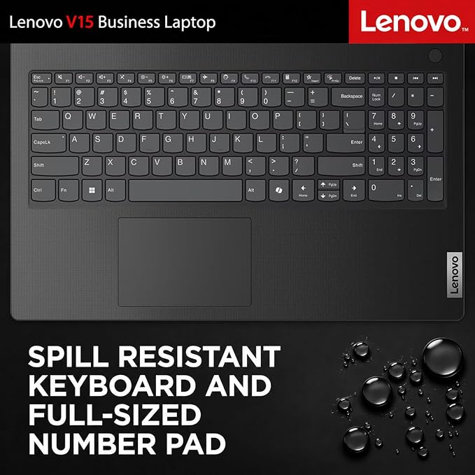 Lenovo V15 Business Laptop, Intel N150 Quad-Core Processor, 15.6" FHD Display, 16GB DDR5 RAM, 512GB NVMe SSD, Wi-Fi 6, Ethernet RJ-45, Dolby Audio, Windows 11 Pro, Business Black