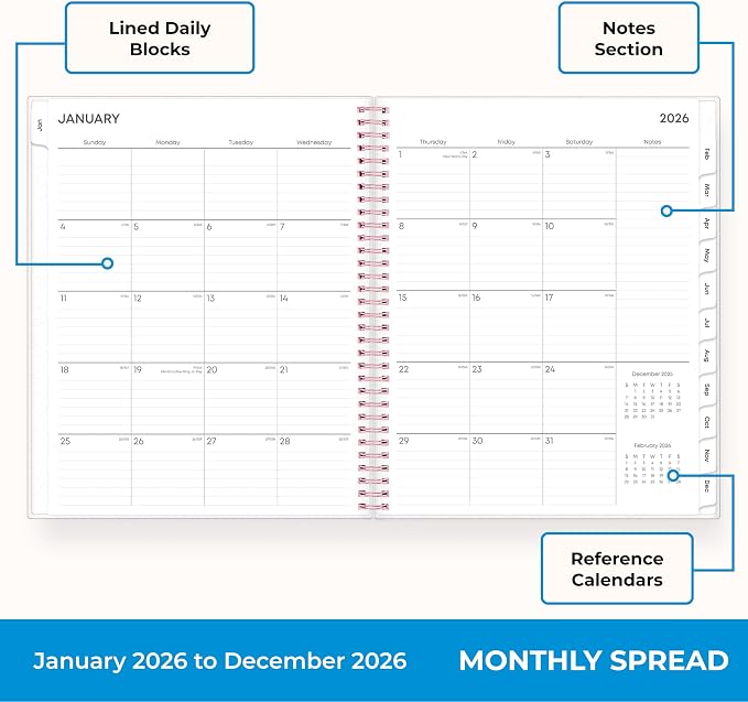 Blue Sky 2026 Weekly & Monthly Planner Calendar, 8.5"x11", Joselyn