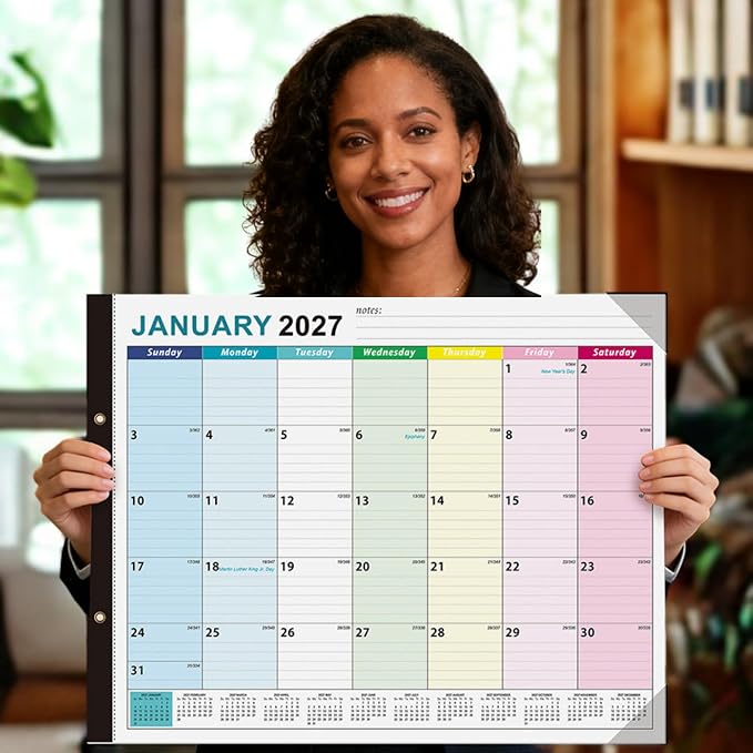 Desk Calendar 2027-2028, Large Desk Calendar 22 x 17, 18 Months | Desktop Blotter Calendar from Jan 2027 to Jun 2028, Monthly Wall Calendar for Office School Home