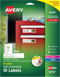 Avery 00757 Easy Align Self-Laminating ID Labels, Laser/Inkjet, 1 1/32 x 3 1/2, White (Pack of 250)