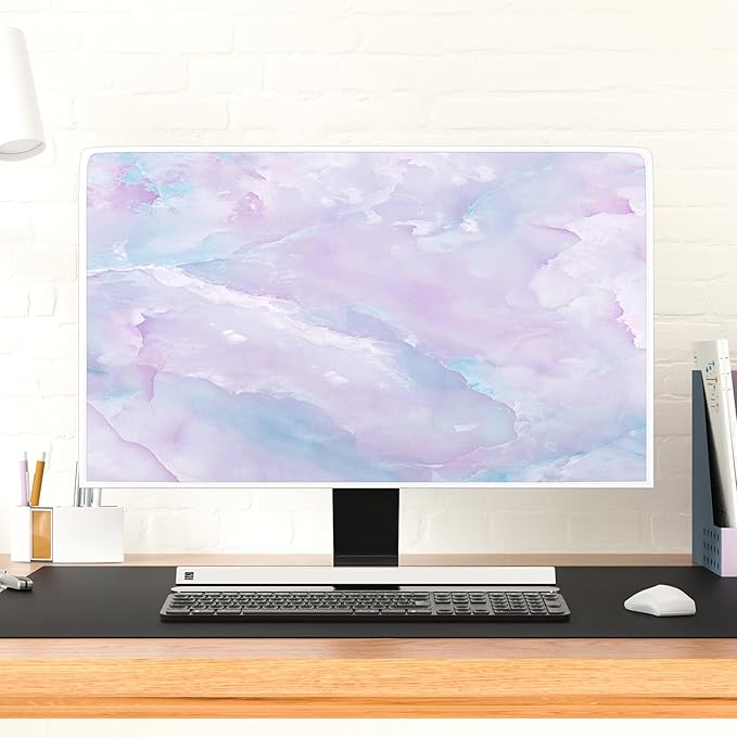 Baocicco Violet Marble Waterproof 32 Inch Anti-Static Dustproof LCD/LED/HD Abstract Creative Desigen Television Accessories Laptop TV LCD Screen Texture TV Decoration for LED LCD OLED TVs