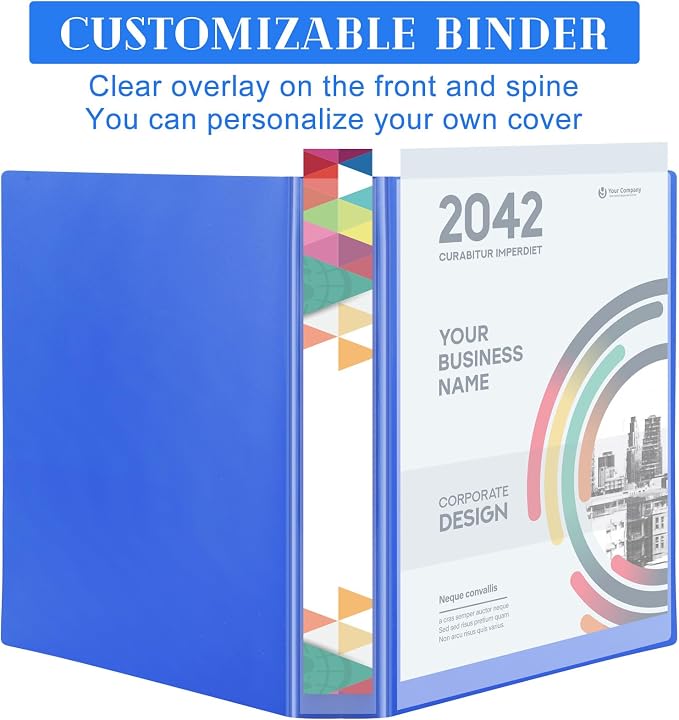 Fulmoon 6 Pack 2 Inch Plastic 3 Ring Binders with Pockets, Classic Colors | Flexible Covers with Round Rings and Front Pockets for Organizing Papers at School, Office, Meetings and Presentations