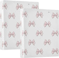 Cute Beautiful Pink Bow 1.5 Inch Binders 3 Ring for Letter Size Holds 200 Sheets Notebook Binder with Clipboard for Women or Men