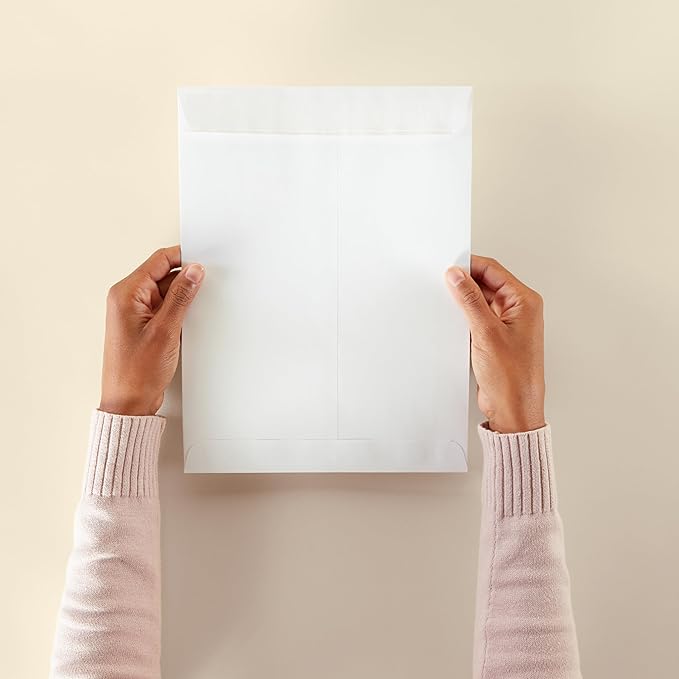 Amazon Basics Catalog Mailing Envelopes,Peel and Seal,9x12 Inch,White,250 Count (Pack of 2)