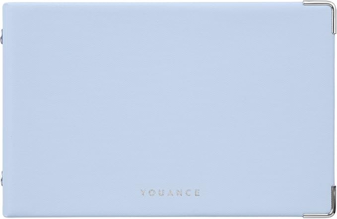 Maruman YOUANCE 5-Ring Binder, Holds 60 Sheets, Mini 3.8"x6", Blue Gray | Durable Vinyl Cover, Storage Pocket, Includes 5 Colored 3mm Graph Paper Sheets & Clear Sheet Protector, Made in Japan