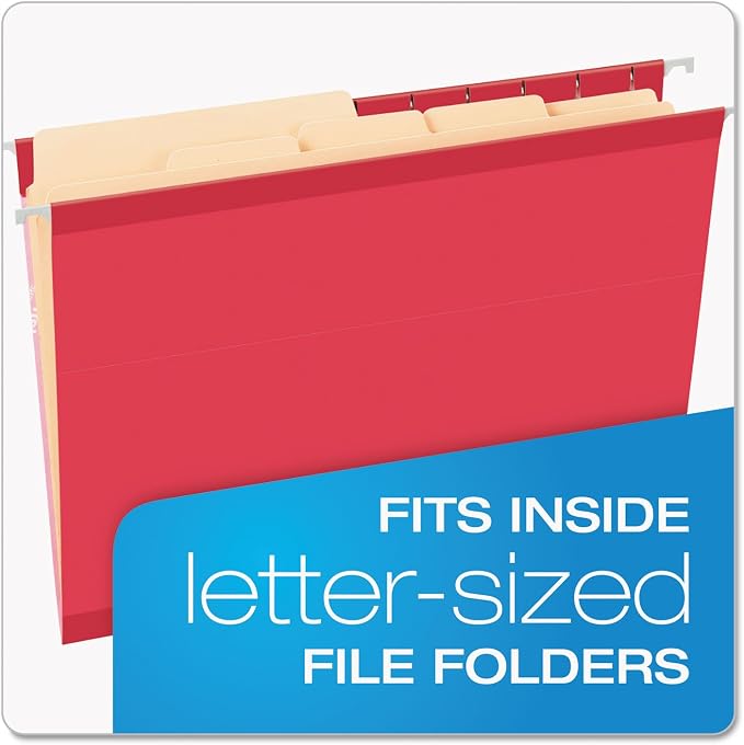 Pendaflex Divide It Up File Folders, Paper and Documents Organizer, Folder with Pockets, Manila File Organizer for School, Home and Office, Letter Size, 24/Pack (10770)