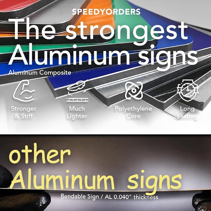 Custom Metal Signs, Personalized Aluminum, Customized Safety, Business Signs, Waterproof Outdoor, White Aluminum (White, 12x8 In)