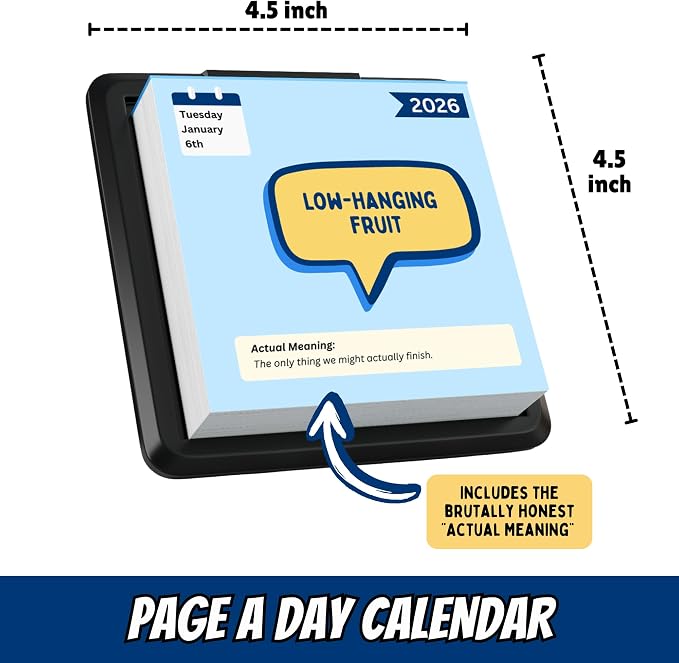 The Corporate Jargon Desk Calendar 2026 | Page a Day Calendar, 365 Days of Jargon and Buzzwords, Funny Gift Ideas, White Elephant Gifts for Adults, Gag Gifts