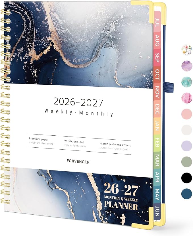Forvencer Academic Planner 2026-2027, Calendar Jul 2026-Jun 2027, 6" x 8"
