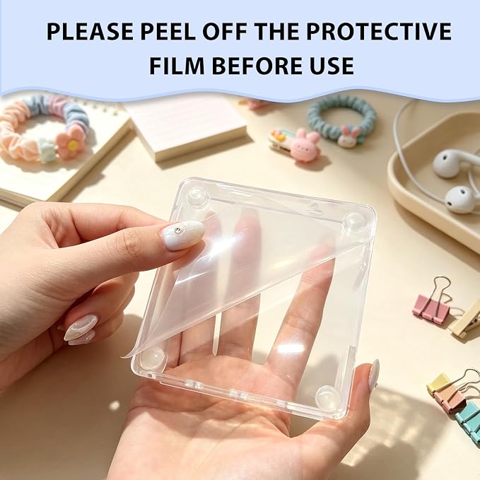 Pack of 6 Scalloped Acrylic Sticky Note Holder 3x3 Inch for Home Dorm | Clear Wave Design Post It Note Dispenser, Thick Acrylic Notepad Desk Organizer for Office Home Dorm Classroom