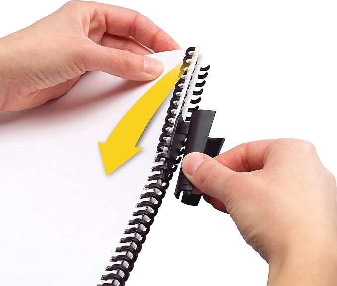 Swingline GBC 2515662 ProClick Easy Edit Spines, 5/16-Inch Diameter, 45 Sheet Capacity, Black, 25/Pack