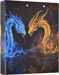 3 Ring Binder Funny Dragon Orange Dragon 1.5 inch Binders Three Ring Binders with Clipboard Fit 8.5'' x 11'' Paper 3 Interior PVC Clear Pockets for Office Supplies