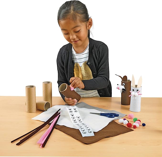 Colorations Recycled Craft Rolls, Set of 24, Sturdy Cardboard Tubes | Ages 4+, PreK+, Set of 24, Arts & Crafts, Great 3D Structures, STEAM