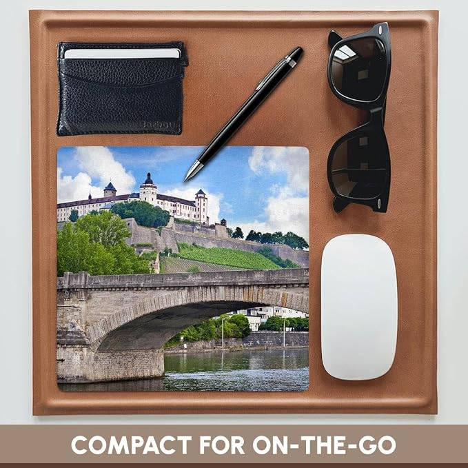 3D Rose "Bridge Marienberg Fortress Wurzburg GermanyEu10 Mgl0185Miva Stock" Matte Finish Mouse Pad - 8 x 8" - mp_137256_1