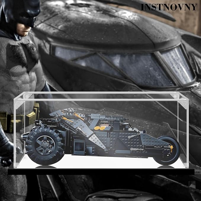 Acrylic Display Case for Collectibles Assemble Acrylic Display Box for Lego 76240 Building Set Clear Acrylic Case for Display Action Figures Car Model Toys(Black,19.7*11.8*7.9 inch)