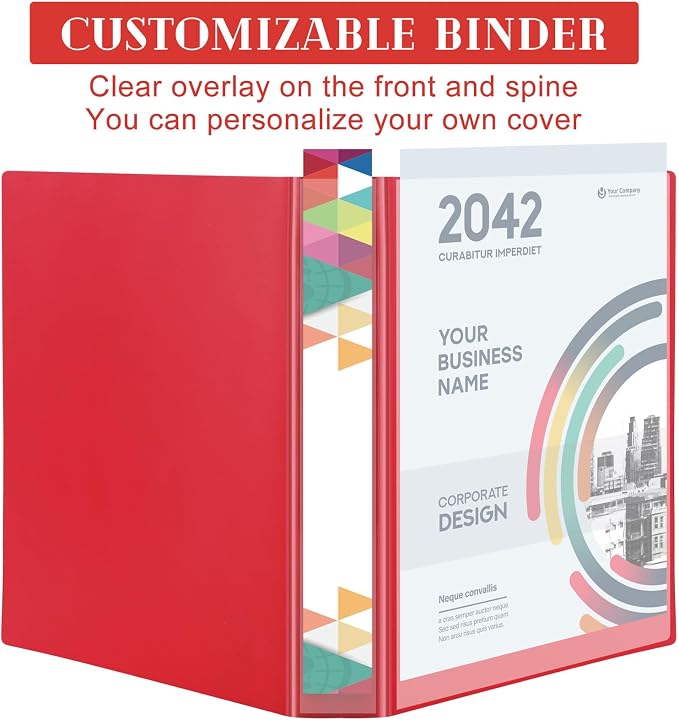 Fulmoon 6 Pack 2 Inch Plastic 3 Ring Binders with Pockets, Rainbow Colors | Flexible Covers with Round Rings and Front Pockets for Organizing Papers at School, Office, Meetings and Presentations