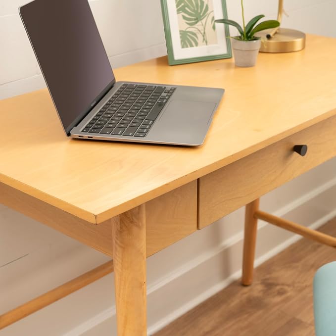 Linon Melissa Natural Wooden One Drawer Writing Desk