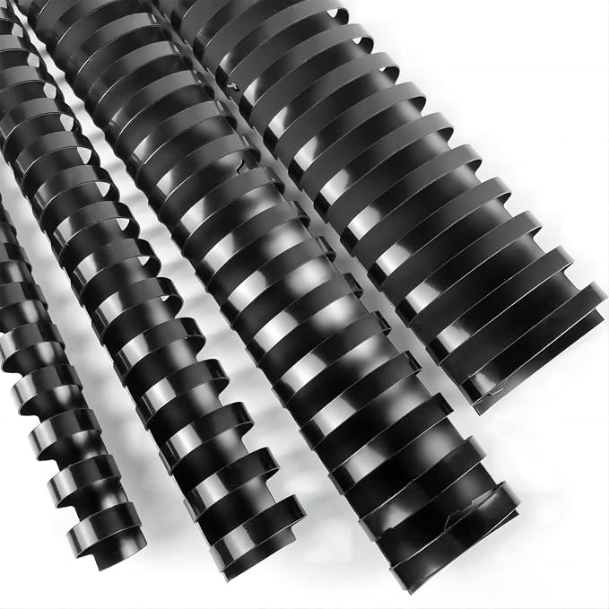 HOUYEE 40 Pack Plastic Binding Combs, 19 Rings, Multi-Size, Black | Large Comb Binding Spines 5/8 Inch, 1 Inch, 1-1/2 Inch,2 Inch, Binder Combs for Letter Size, for Office School
