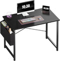 OLIXIS Small Computer Desk, 40 Inch Gaming Desks for Home Office | Writing Study Craft Work Table, Computer Workstation for Bedroom Small Spaces with Storage Bag, Black