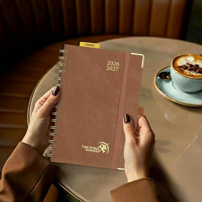 POPRUN Daily Planner 2026-2027 One Page Per Day, Calendar Book 6" x 8.5"