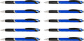 DISCOUNT PROMOS Ballpoint Pens With Rubber Grip - 10 pack - Black Ink Ball Point Pen with Soft Touch Plastic - Blue