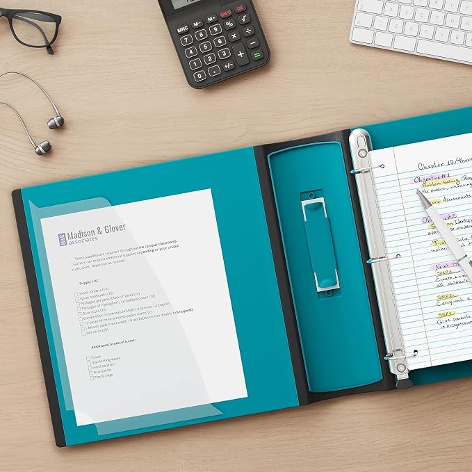 Staples Better Binder, 3-Inch 3-Ring View, Light Blue, 2-Pack | Durable binder for office and school document organization and storage.