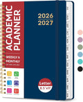 Taja Planner 2026-2027, Jul 2026-Jun 2027 Monthly & Weekly Calendar Book | 8.5" x 11", Hardcover Academic Calendar with Tabs, Teacher Student Agenda Book for School Office Supplies - Navy Blue