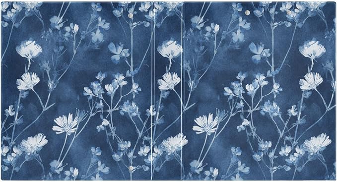 Tie-dye Blue and White Floral Binder 3 Ring 1.5 Inch Binder with Clipboard&Pockets, Hardcover Binders Heavy Duty Large File Folder for Office School Supplies - Holds 200 Sheets