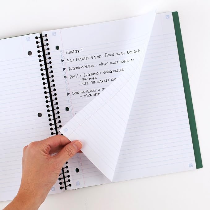 Five Star Flex Refillable Notebook + Study App, 1 Inch Binder with Customizable Cover, College Ruled Notebook and 3 Ring Binder, Hybrid NoteBinder, 200 Sheet Capacity, Green (29326AQ8) (Pack of 4)