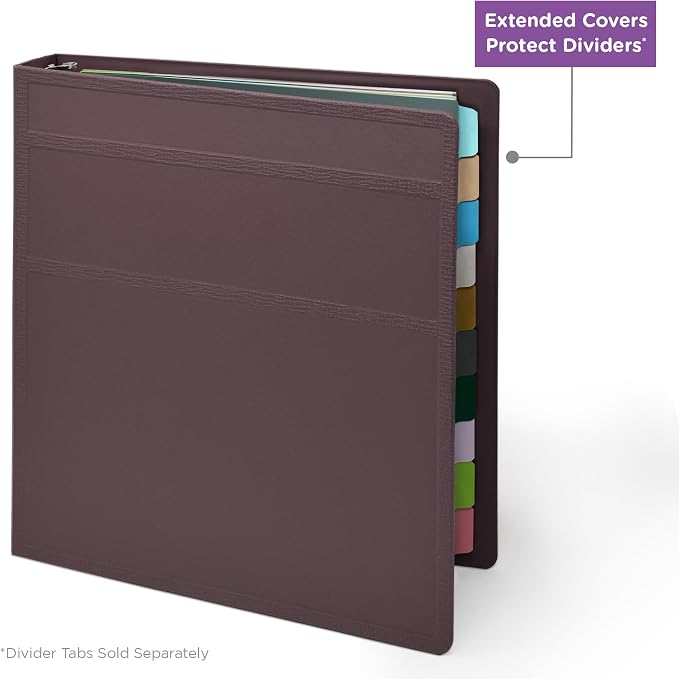 Carstens 1-Inch Heavy Duty 3-Ring Binder - Side Opening, Plum, Durable Plastic, Precision No-Gap Rings, Waterproof Cover, No Pockets, Holds 125 US Letter Sheets, BPA-Free, Made in USA (8712-3R)