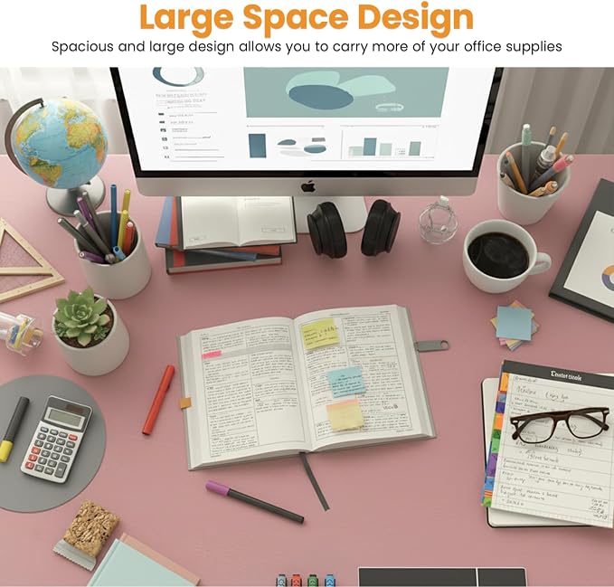 PayLessHere | 47 Inch Computer Desk | Pink | Office Desk with Metal Frame, Adjustable Feet | Water-Resistant, Scratchproof Surface | Sturdy Writing Table for Home Office or Study | Pack of 1