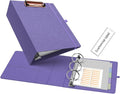 Ospelelf Mini 3 Ring Binder 2 inch Round Ring, 5.5 x 8.5 Purple Clipboard Binders Dividers with Tabs, Linen Binder Organizer for Office, Purple