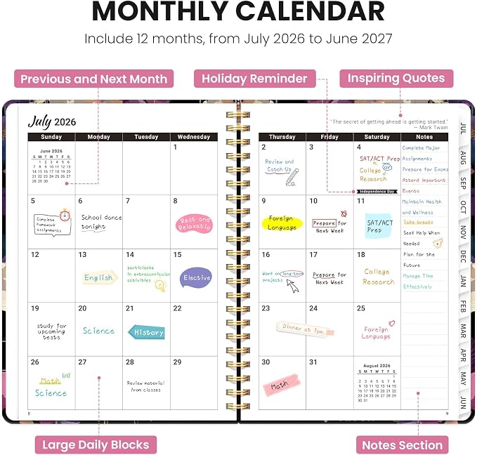 ZOTIA Planner 2026-2027 Weekly & Monthly Calendar Planner Jul 2026-Jun 2027