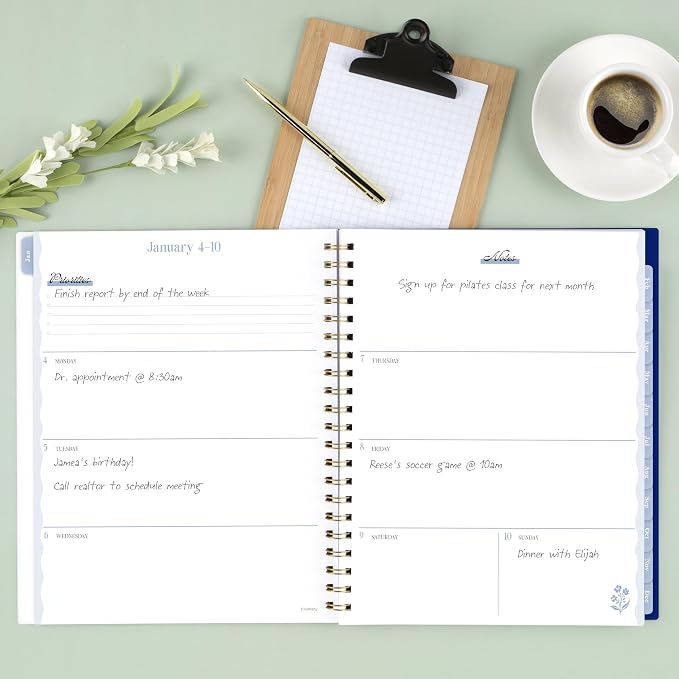 Mead Cambridge 2027 Planner, Weekly & Monthly, 8.5" x 11", Cherrywood Lane, Everly Floral (CL23-905-27)