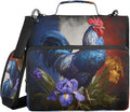 ALAZA Zipper Binder 3 Ring Vintage Chicken Rooster Binder Organizer with Zipper and Shoulder Strap Large Capacity Multi-Pocket Trapper Keeper File Folder for Office Supplies