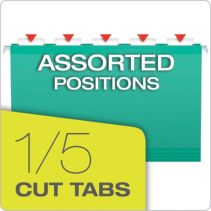 Pendaflex Hanging File Folders, Legal Size, Aqua (PFX415315AQU) (Pack of 2)