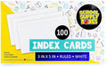 School Supply Boxes | 3x5 White Index Cards (100 ct.) | 100 Pack | Lined in Front, Blank in Back