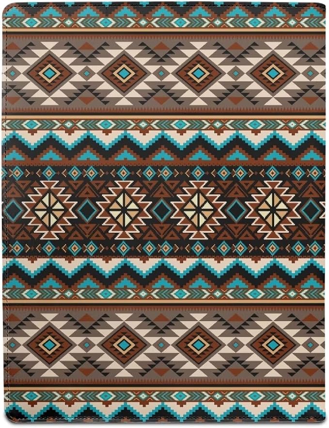 Dreaweet Aztec Tribal Geometric Leather Portfolio Women Men Business Portfolio Organizer Interview Resume Folder Legal Document Organizer Letter Size Writing Pad