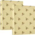 Bee Honeycomb1.5 Inch Binders 3 Ring with Clipboard&2 Pockets Large Heavy Duty Binders Decorative D-Ring Binder Flexible Hardcover Binders, Holds 200 Sheets-2 Pack