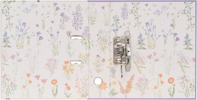 Grupo Erik Wild Flowers Lever Arch File - 2 Ring Binder A4, Cute Gifts | File Organiser 11 x 12.6 in - 28 x 32 cm Folders for Paperwork A4 | Cute Stationery Gifts