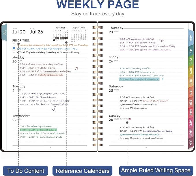 VALOME Planner 2026-2027, Weekly and Monthly Planner, 8.5" x 11"